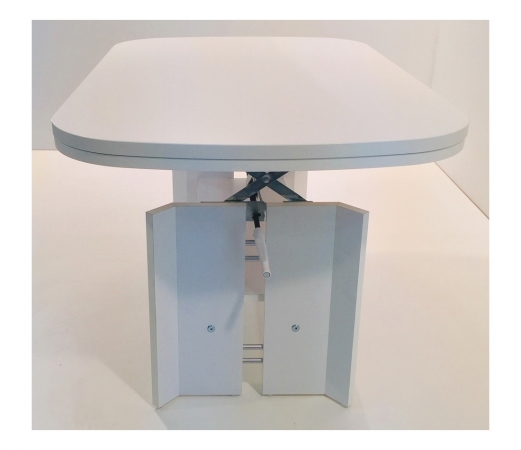 Couchtisch Jupiter | Dekor Weiß | ausziehbar + höhenverstellbar | B/T/H 107-156 x 67 x 52-62 cm